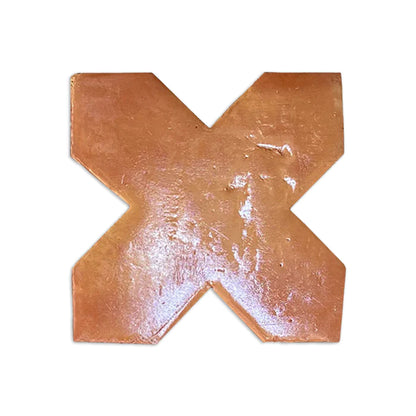 Tuile d'argile terracotta motif Star & Cross 5.5., 100% naturelle, pour carrelage