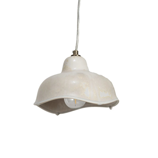 Lampe suspendue en grès aux bords irréguliers - Collection Japandi - #339