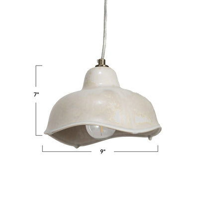 Lampe suspendue en grès aux bords irréguliers - Collection Japandi - #339
