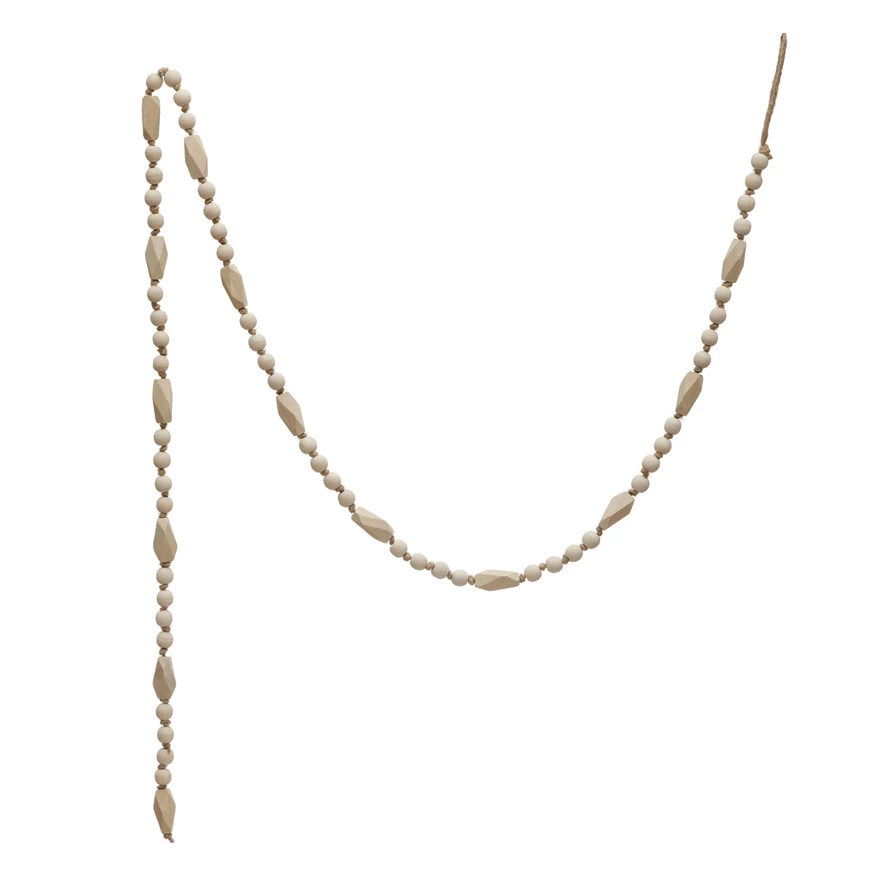 72" Paulownia Wood Bead Garland - Montreal