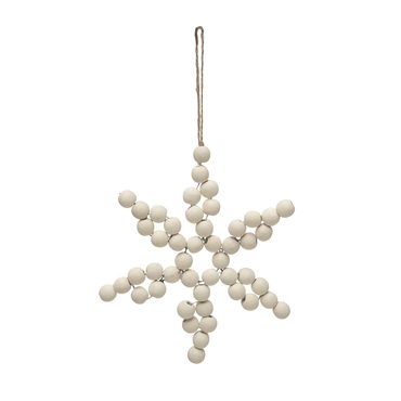 Ornement étoile en perles de bois de paulownia de 7 1/2 po de hauteur