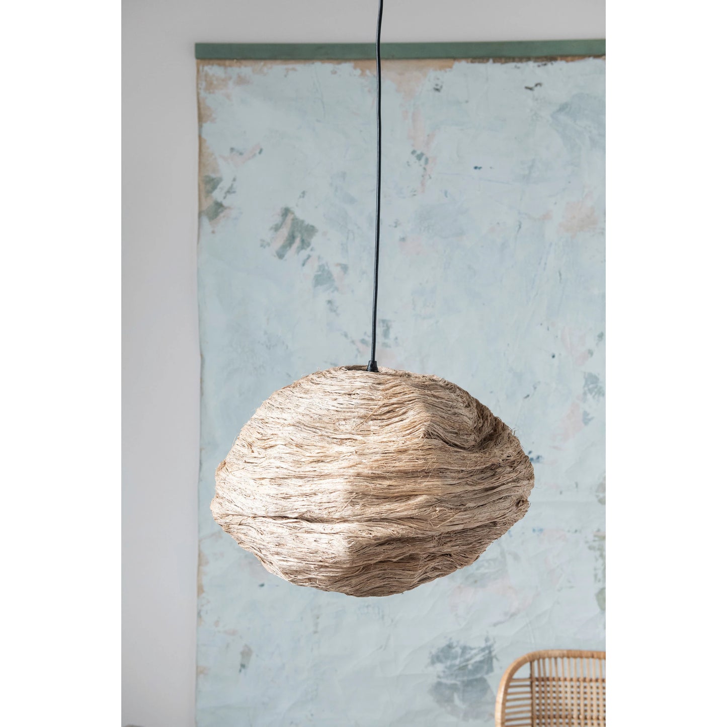 Foldable banana fiber hanging lamp - Japandi Collection - #5110