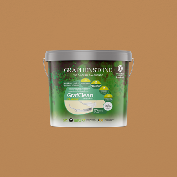 Graphenstone Eco-Friendly Uniform Finish Lime Paint, Umber Color, Satin Finish
