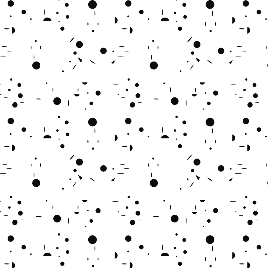 Papier peint écologique Peel & Stick, fabriqué à Montréal - Blanc points noirs - Apesenteur