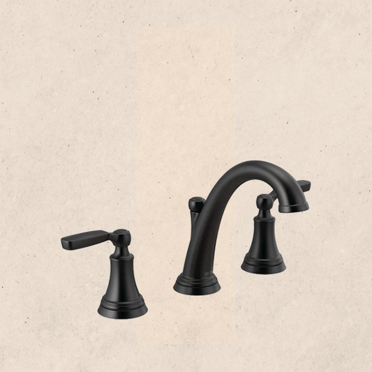 Robinet de salle de bain écologique WaterSense®, 3 trous style classique Woodhurst, noir mat