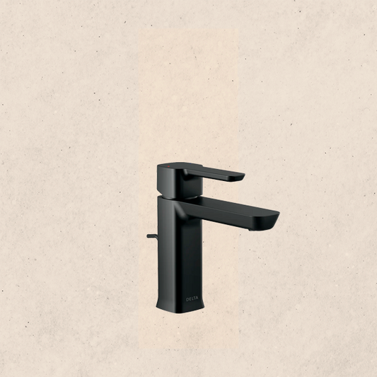 Robinet de salle de bain écologique WaterSense®, monotrou avec ensemble de drain, noir mat