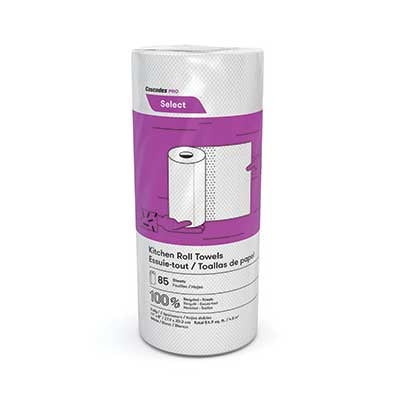 White paper towel 100% recycled fibres, individually wrapped, 2 ply 85 sheets