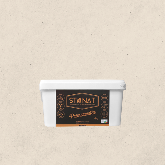 Stonat waterproofing membrane for showers with lime plaster finish - Primer water